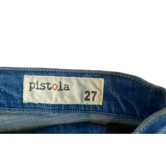 Pistola Womens Skinny Jeans 27 Denim Blue Waistband 14in Raw hem 5.6in - Picture 8 of 11
